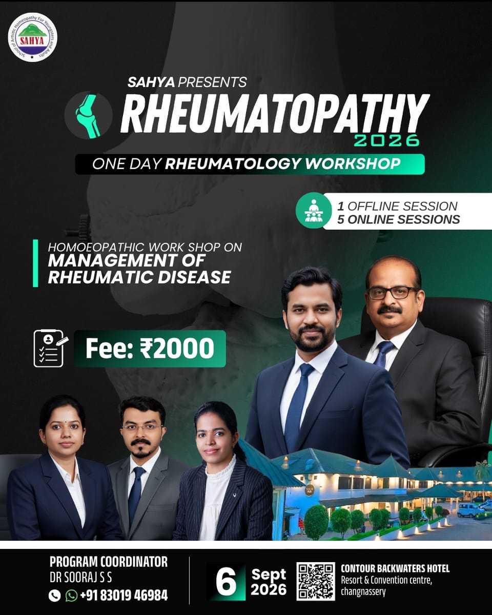 RHEUMATOPATHY 2026 Homoeopathic Workshop on Rheumatic Diseases